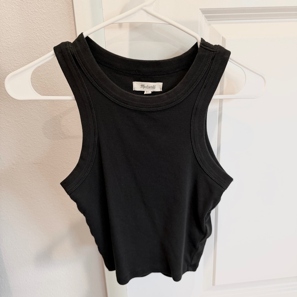 Madewell Black Cropped Tank Top XXS